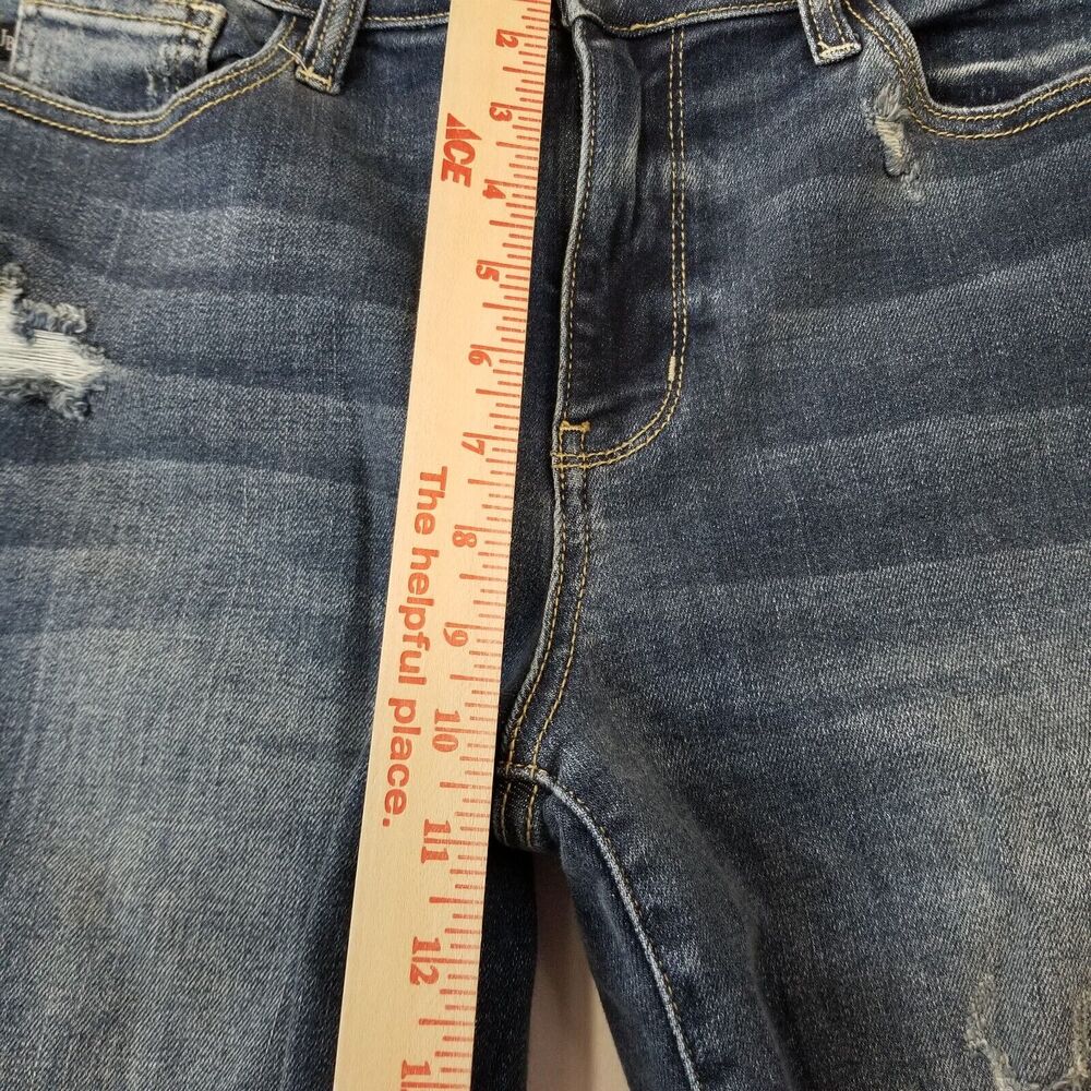 Judy Blue Women's Straight Leg Jeans - Distressed Blue - Picture 10 of 12